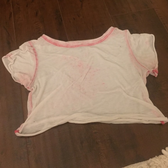 red-tinted, see through crop top