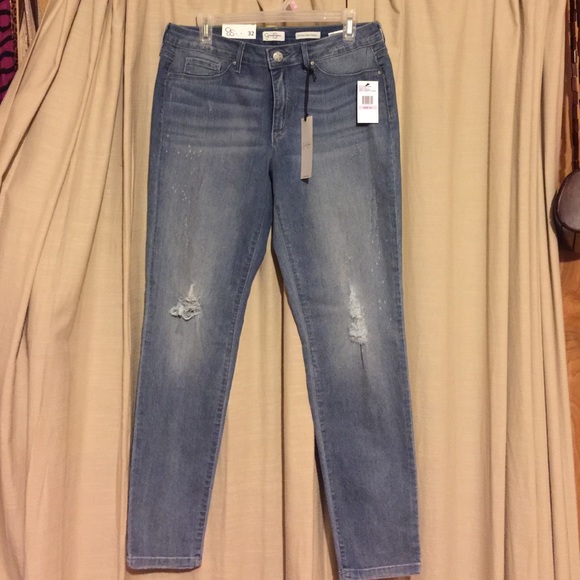 Jessica Simpson Kiss Me Super Skinny Ripped Jeans