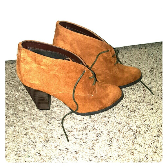 Tan suede booties