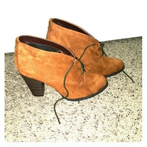 Tan suede booties