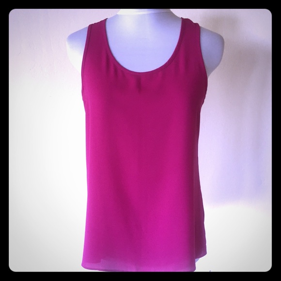 Express Fuchsia chiffon top with open back