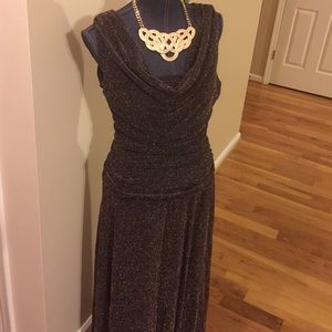 Gold gown ruched bodice and drape bottom! NWOT