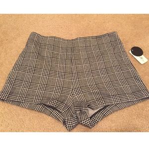 High Waisted Plaid Shorts