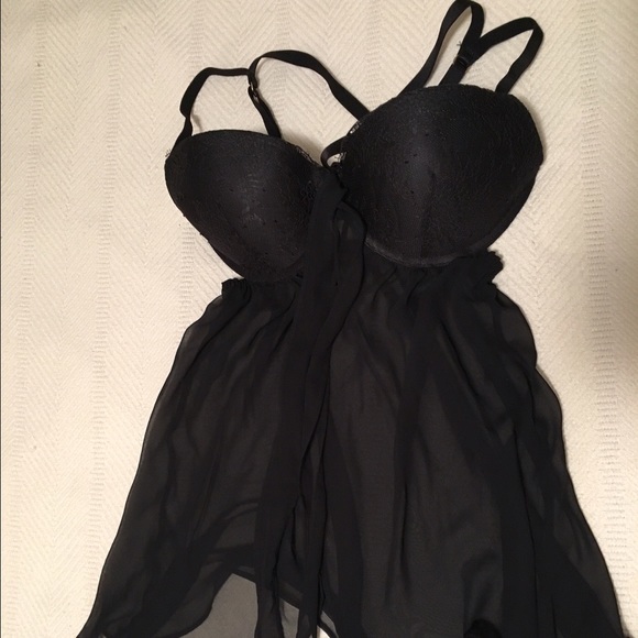 Black bra-top nightie