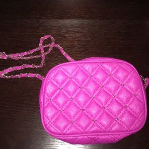 Pink cross body purse