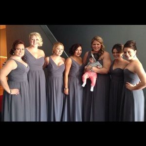 Grey one shoulder gown