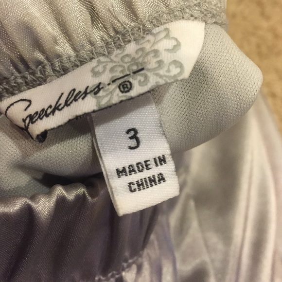 Silver and Black Strapless Dress and Teal Sash - Picture 3 of 4