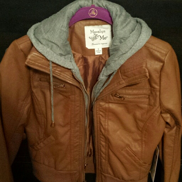 Brown leather jacket