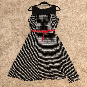 Striped black and white dress