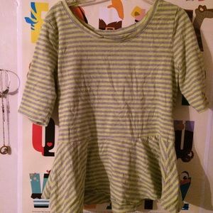 Gray/Yellow Striped Top