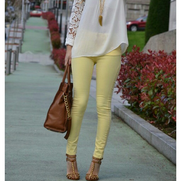 Yellow skinny jeans H&M