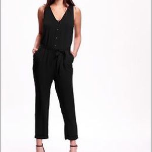 Black cotton jumpsuit