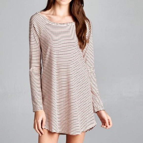 Last one hour Sale ‼️Burgundy striped tunic Dress - Picture 3 of 3