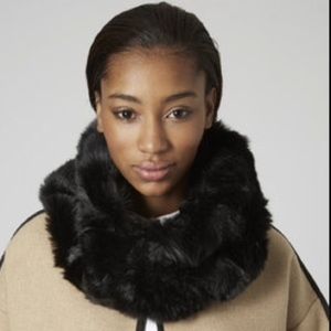 Black fur wrap scarf