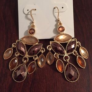 Style & Co brown crystal earrings.