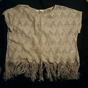 1920's fringe gold top