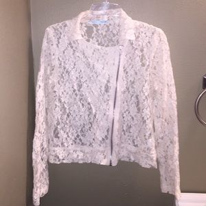 Lace jacket with side zip