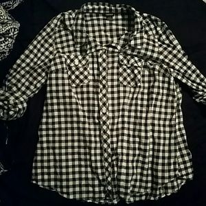 Button down plaid top