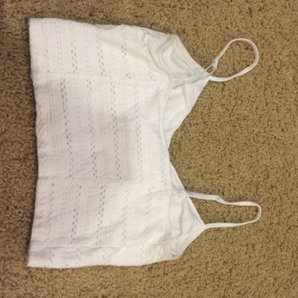 White Thin Strap Crop Top - Picture 2 of 4