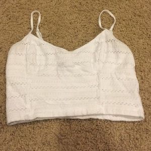 White Thin Strap Crop Top