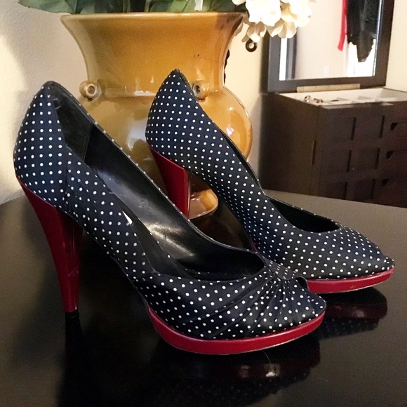 Steve Madden Polka Dot Platform Heels 8