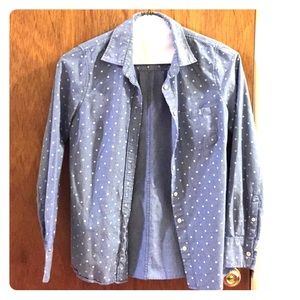 J Crew dot chambray shirt