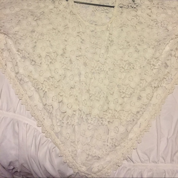 Women's Hollister White/Cream Lace Poncho