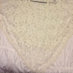 Women's Hollister White/Cream Lace Poncho