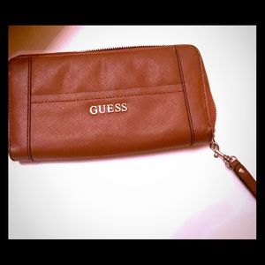 Cognac Guess wristlet