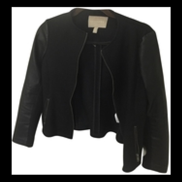 Banana republic wool with leather sleeves jacket