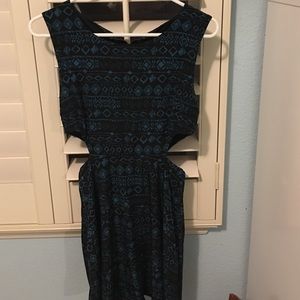 Blue and black dress