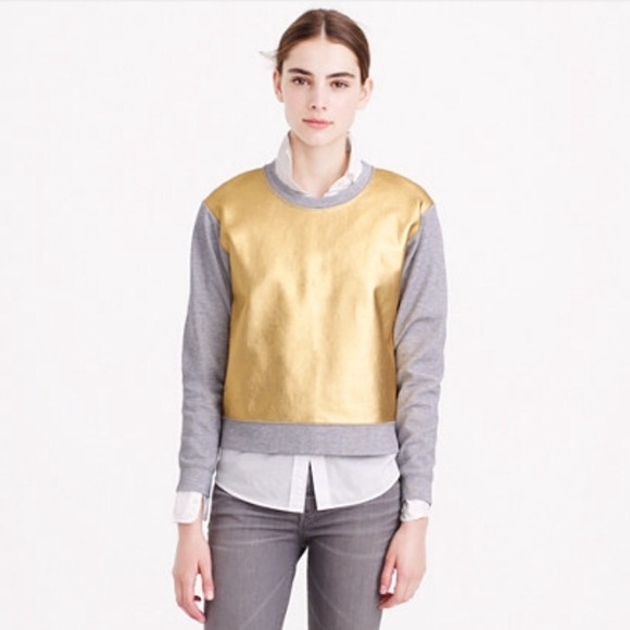 NWT J Crew gold Foil sweater small