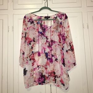 Sheer, flowy, flowery blouse!