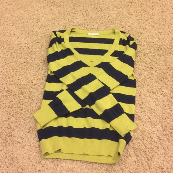 Green and Navy Striped Sweater - Picture 1 of 1