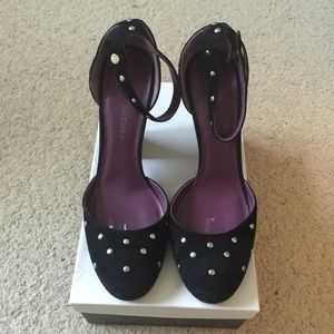 Marc Jacobs black suede studded maryjane size 8