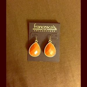 Coral faceted teardrop earrings by Francesca's