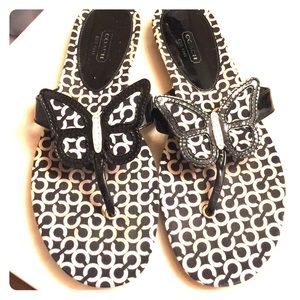 Coach Petra sandal size 8.5. Butterfly with logo.