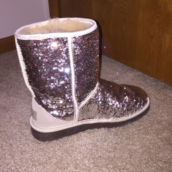 bronze and silver sequin/sparkle uggs