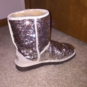 bronze and silver sequin/sparkle uggs