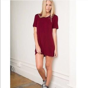 brandy melville tshirt dress maroon