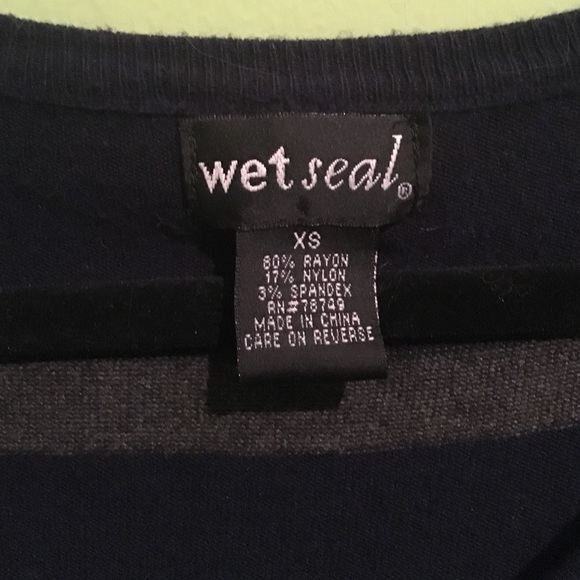 Wet Seal Striped Short Sleeve Sweater - Picture 3 of 4