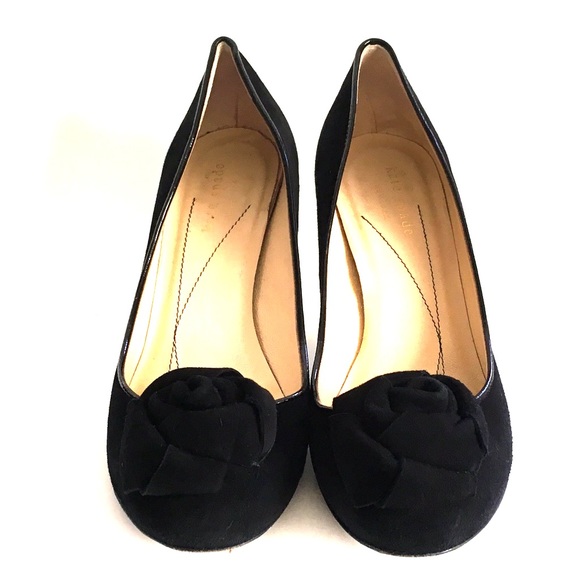 Kate Spade suede rosette pumps