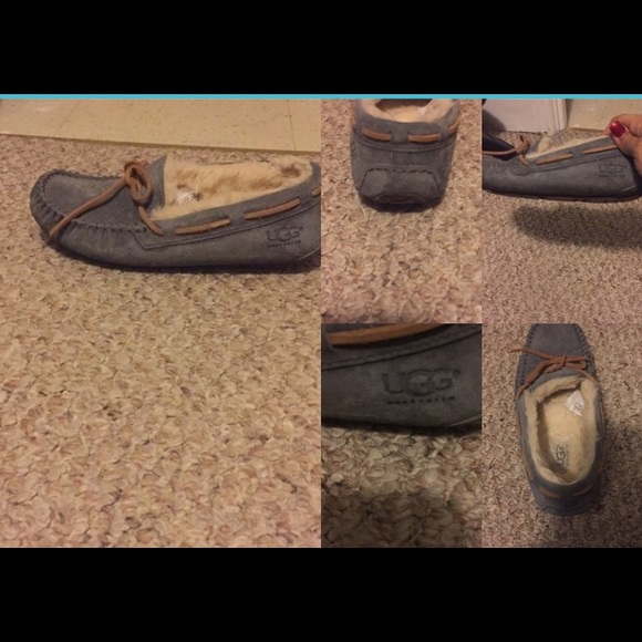 Grey ugg slip on's