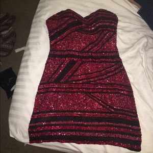 Mini red cocktail dress