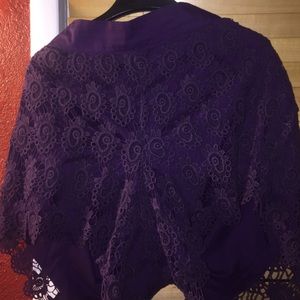 Plum lace shorts