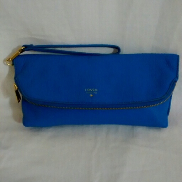 Fossil  "Preston" Foldover Clutch/Wristlet ~EUC!