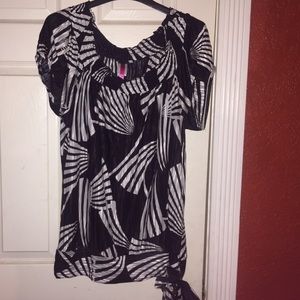 Black and white print blouse