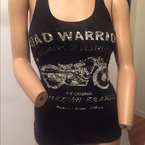 Rock and republic black tank top studded