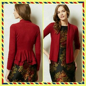Anthropologie Ruffled Coda Cardigan