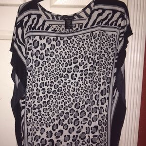 Black and white cheetah print tunic